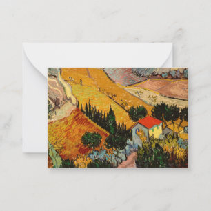 Carte De Correspondance Vincent van Gogh - Paysage, Maison et Laboureur