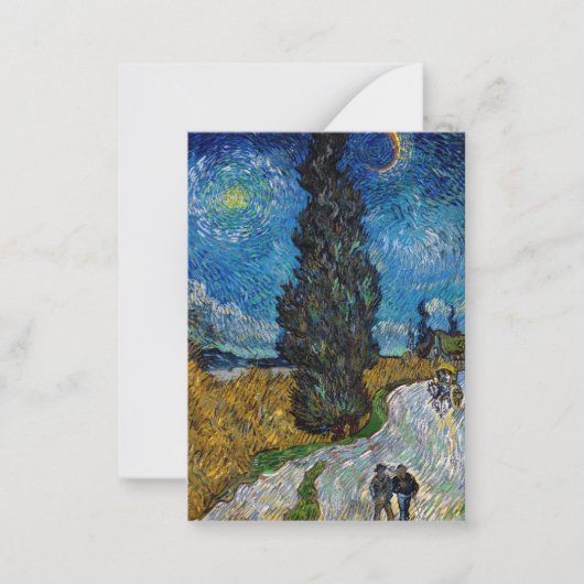 Carte De Correspondance Vincent van Gogh - Route avec Cypress et Star (Devant)