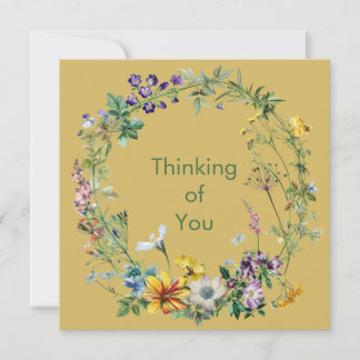 Carte De Correspondance Vintage Botanical Circle Wreath Notecards with Env