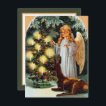 Carte De Correspondance vintage Christmas Angel ajouter un sentiment<br><div class="desc">vintage Christmas Angel ajouter carte de note</div>
