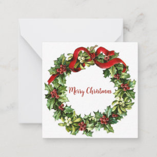 Carte De Correspondance Vintage Noël couronne élégante rétro Classic