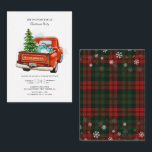 Carte De Correspondance Vintage Red Truck Christmas Tree<br><div class="desc">Vintage Red Truck Tree Family Christmas Party Carte d'invitation</div>