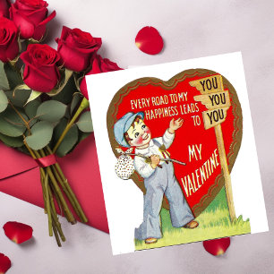 Carte De Correspondance Vintage Saint-Valentin romantique