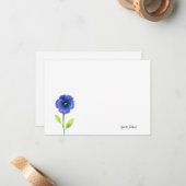 Carte De Correspondance Violet bleu Pansy (Devant/Arrière en situation)