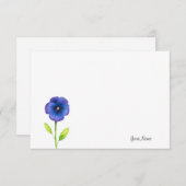 Carte De Correspondance Violet bleu Pansy (Devant / Derrière)