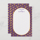 Carte de correspondance violet et or Ethnique Maro (Devant / Derrière)