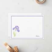 Carte De Correspondance Violet Iris (Devant/Arrière en situation)