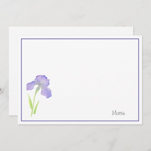 Carte De Correspondance Violet Iris (Devant / Derrière)