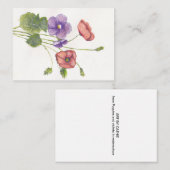 Carte De Correspondance Violets et pavots (Devant / Derrière)