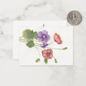 Carte De Correspondance Violets et pavots (Devant/Arrière en situation)