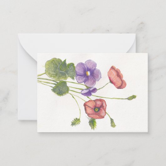 Carte De Correspondance Violets et pavots (Devant)