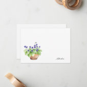 Carte De Correspondance Violets pointillés (Devant/Arrière en situation)
