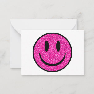 Carte De Correspondance Visage de sourire rose Parties scintillant