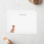 Carte De Correspondance Vizsla Dog Gray Border Personalized (Devant/Arrière en situation)