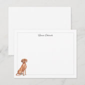 Carte De Correspondance Vizsla Dog Gray Border Personalized (Devant / Derrière)