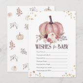 Carte De Correspondance Voeux Citrouilles floraux pour bébé\, voeux bien (Devant / Derrière)