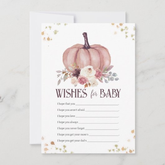 Carte De Correspondance Voeux Citrouilles floraux pour bébé\, voeux bien (Devant)