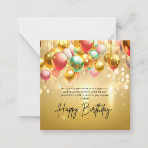Carte De Correspondance Vœux d'anniversaire doré