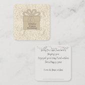 Carte De Correspondance Voeux d'anniversaire tardifs (Devant / Derrière)