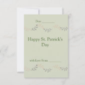 Carte De Correspondance Vœux de la Saint-Patrick (Dos)