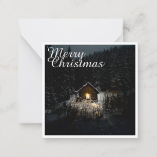 Carte De Correspondance Vœux de Noël avec Maison de Sorcière