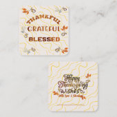 Carte De Correspondance Vœux de Thanksgiving (Devant / Derrière)