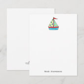 Carte De Correspondance Voiliers - Voitures (Devant / Derrière)