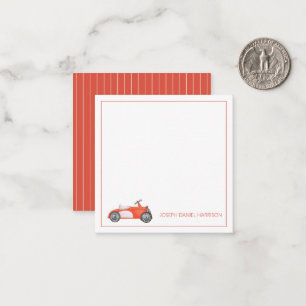 Carte De Correspondance Voiture jouet vintage rouge et blanc personnalisée