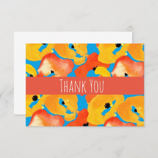 Carte De Correspondance Voix d'aquarelle merci (Devant / Derrière)