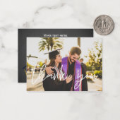 Carte De Correspondance Votre Casquette de diplôme de photo Merci - Tablea (Devant/Arrière en situation)