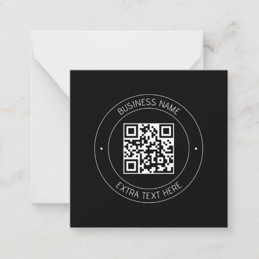 Carte De Correspondance Votre code QR & Texte modifiable | Noir & Blanc (Devant)