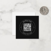 Carte De Correspondance Votre code QR & Texte modifiable | Noir & Blanc (Devant/Arrière en situation)