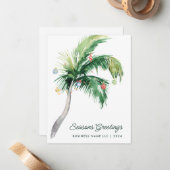 Carte De Correspondance Votre logo d'entreprise Palmier Tropical Noël (Devant/Arrière en situation)