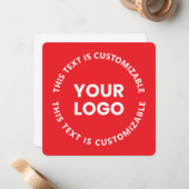 Carte De Correspondance Votre logo/image téléchargée et texte circulaire | (Devant/Arrière en situation)