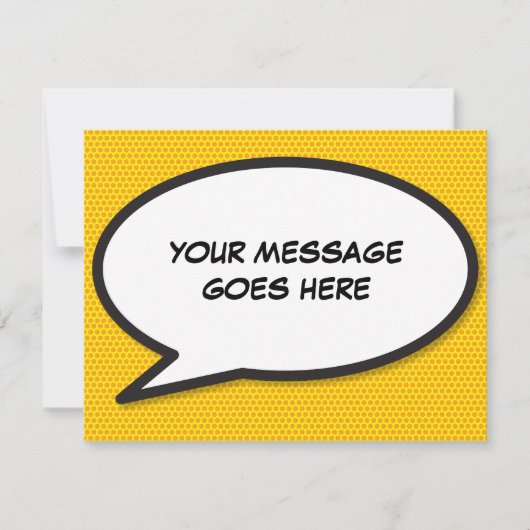 Carte De Correspondance Votre message bulle de dialogue Fun Comic Book (Devant)
