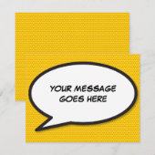 Carte De Correspondance Votre message bulle de dialogue Fun Comic Book (Devant / Derrière)