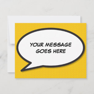 Carte De Correspondance Votre message bulle de dialogue Fun Comic Book