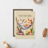 Carte De Correspondance Votre message ici, animaux bébés mignons (Devant/Arrière en situation)