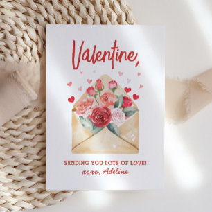 Carte De Correspondance Vous envoyer beaucoup d'amour Floral Valentines Da