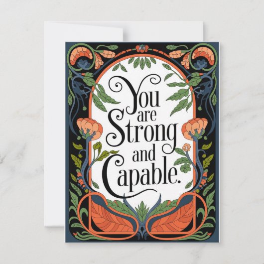 Carte De Correspondance Vous êtes fort et capable Citation Inspirationnell (Devant)