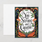 Carte De Correspondance Vous êtes fort et capable Citation Inspirationnell (Devant / Derrière)