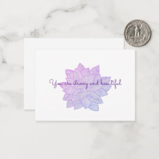 Carte De Correspondance Vous êtes forte et belle : Affirmation florale