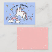 Carte De Correspondance Vous êtes Magique Unicorn et Rainbow Valentine (Devant / Derrière)