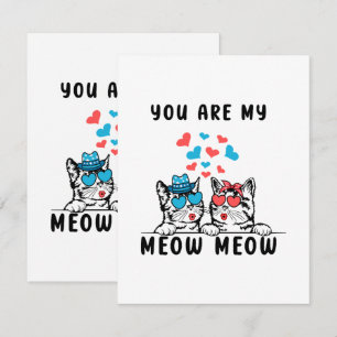 Carte De Correspondance Vous êtes mon couple de chat Meow Meow pour la Sai