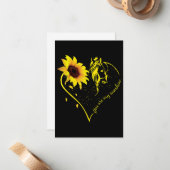 Carte De Correspondance Vous Êtes Mon Sunshine Tournesol Et Cheval (Devant/Arrière en situation)