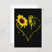 Carte De Correspondance Vous Êtes Mon Sunshine Tournesol Et Cheval (Devant / Derrière)