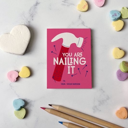 Carte De Correspondance Vous êtes Nailing It Hammer Classroom Valentine’s