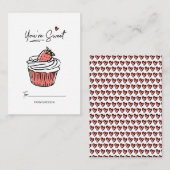 Carte De Correspondance Vous êtes Sweet Cupcake Classroom Valentine Card 1 (Devant / Derrière)