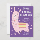 Carte De Correspondance Vous êtes une toute Llama Fun Classroom Valentine' (Devant)
