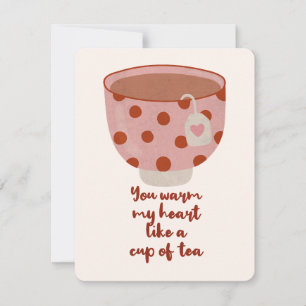 Carte De Correspondance Vous réchauffez mon cœur comme une tasse de thé